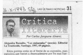 Alejandra Basualto, "Las malamadas"  [artículo] Carlos Jorquera Alvarez.