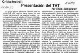 Presentación del TAT  [artículo] Efraín Szmulewicz.