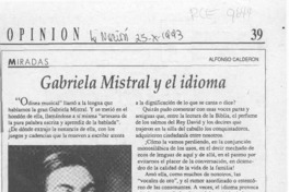 Gabriela Mistral y el idioma  [artículo] Alfonso Calderón.