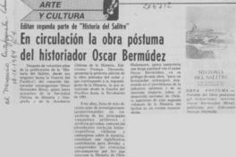 En circulación la obra póstuma del historiador Oscar Bermúdez