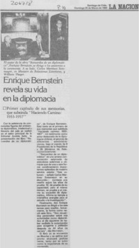 Enrique Bernstein revela su vida en la diplomacia
