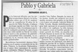 Pablo y Gabriela  [artículo] Bernardo Julio C.