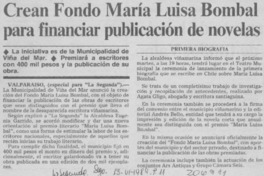 Crean fondo María Luisa Bombal para financiar publicación de novelas