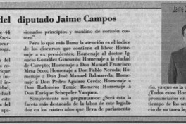 Libro de discursos del diputado Jaime Campos  [artículo].
