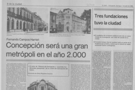 Concepción será una gran metrópoli en el año 2000 : [entrevista]