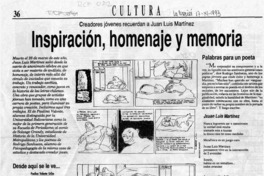 Inspiración, homenaje y memoria  [artículo] Paulina Valente Uribe.