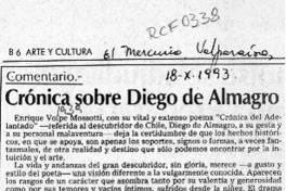 Crónica sobre Diego de Almagro  [artículo] Horacio Hernández Anderson.