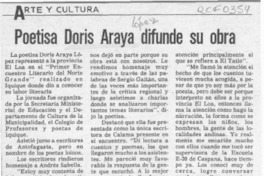 Poetisa Doris Araya difunde su obra  [artículo]
