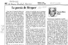 La poesía de Bécquer  [artículo] Eugenio Matus Romo.