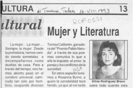 Mujer y literatura  [artículo] Silvia Rodríguez Bravo.