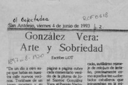 González Vera, arte y sobriedad  [artículo] Lot.