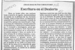 Escritura en el desierto  [artículo] César Díaz-Muñoz Cormatches.