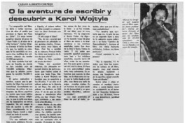 Carlos Alberto Cornejo o la aventura de escribir y descubrir a Karol Wojtyla