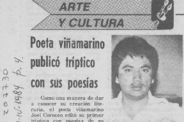 Poeta viñamarino publicó tríptico con sus poesías