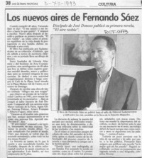 Los nuevos aires de Fernando Sáez  [artículo] Angélica Rivera.