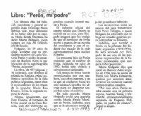 Libro, "Perón, mi padre"  [artículo].
