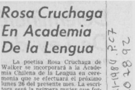 Rosa Cruchaga en Academia de la Lengua