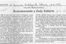 Rememorando a Sady Zañartu  [artículo] Yolanda Didier Batteaux.