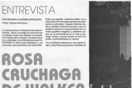 Rosa Cruchaga de Walker primera mujer en la Academia de la Lengua : [entrevista]