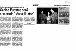 Carlos Fuentes será declarado "visita ilustre"  [artículo].