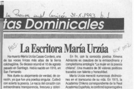 La escritora María Urzúa  [artículo] José Vargas Badilla.