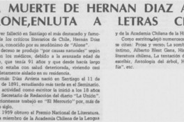 La Muerte de Hernán Díaz Arrieta, Alone, enluta a letras chilenas