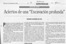 Aciertos de una "Excavación profunda"  [artículo] Eduardo Guerrero del Río.