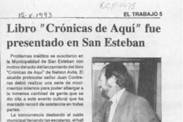 Libro "Crónicas de aquí" fue presentado en San Esteban  [artículo].