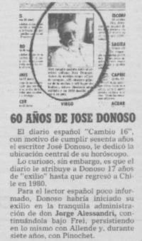 60 años de José Donoso