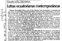 Letras ecuatorianas contemporáneas  [artículo] Pedro Mardones Barrientos.