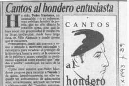 Cantos al hondero entusiasta  [artículo] H. R. Cortés.