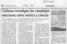 Chilenos investigan las complejas relaciones entre música y ciencia  [artículo].