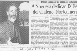 A Noguera dedican IX Festival del Chileno-Norteamericano  [artículo] Y. Z.