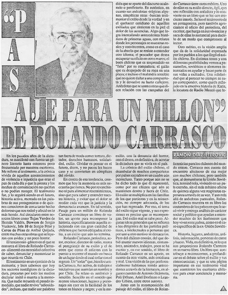 "Pasaje para un millón" de Rolando Carrasco