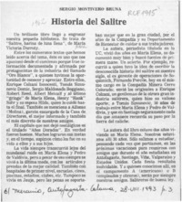 Historia del salitre  [artículo] Sergio Montivero Bruna.