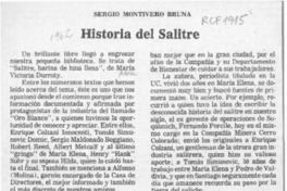 Historia del salitre  [artículo] Sergio Montivero Bruna.