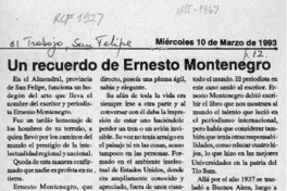 Un recuerdo de Ernesto Montenegro  [artículo] Hernán Arancibia C.