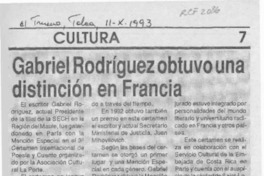 Gabriel Rodríguez obtuvo una distinción en Francia  [artículo].