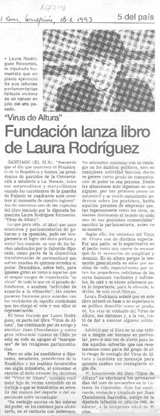 Fundación lanza libro de Laura Rodríguez