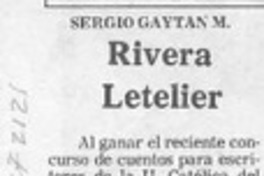 Rivera Letelier  [artículo] Sergio Gaytán M.