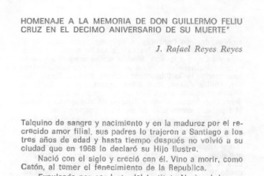 Homenaje a la memoria de don Guillermo Feliú Cruz en el décimo aniversario de su muerte