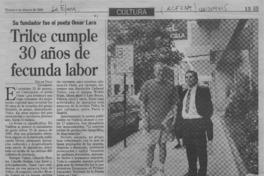 Trilce cumple 30 años de fecunda labor  [artículo] Oscar Vega.