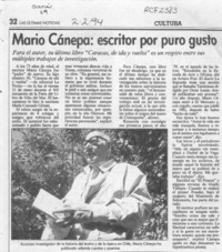 Mario Cánepa, escritor por puro gusto  [artículo].