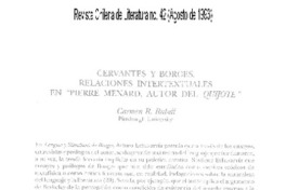 Cervantes y Borges; relaciones intertextuales en "Pierre Menard, autor del Quijote"