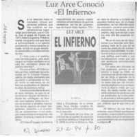 Luz Arce conoció "El infierno"  [artículo].