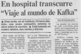 En hospital transcurre "Viaje al mundo de Kafka".