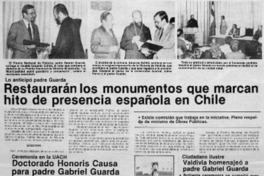 Restaurarán los monumentos que marcan hito de presencia española en Chile