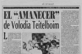 El "Amanecer" de Volodia Teitelboim  [artículo] Fernando Quilodrán.