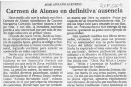 Carmen de Alonso en definitiva ausencia  [artículo] José Arraño Acevedo.