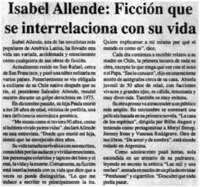 Isabel Allende, ficción que se interrelaciona con su vida